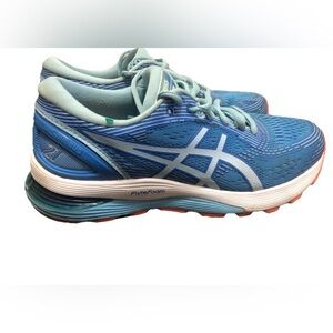 ASICS Girl’s Nimbus 21 Blue and Light Gray Running Sneakers